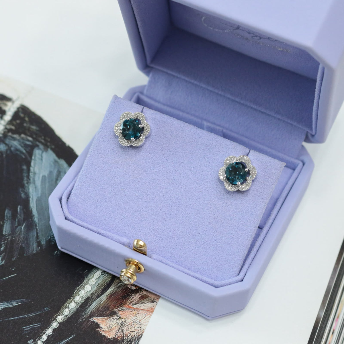 Aretes 2 en 1 london blue