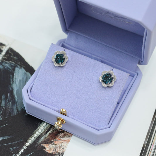 Aretes 2 en 1 london blue