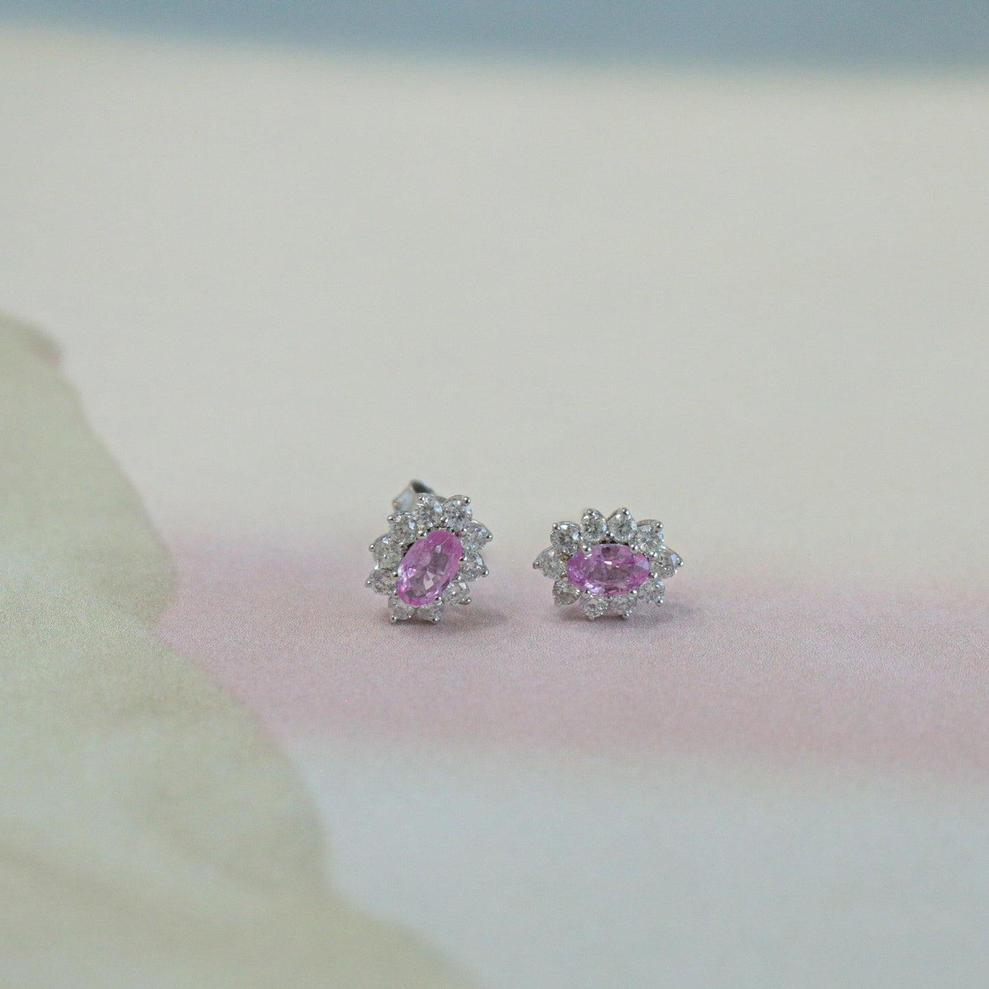 Marquise pink sapphire mini earrings
