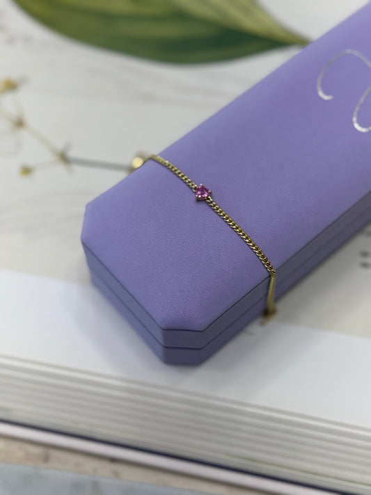 Pulsera pink heart sapphire