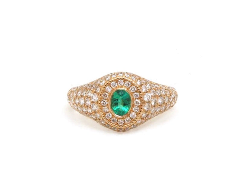 Anillo pinky pave esmeralda