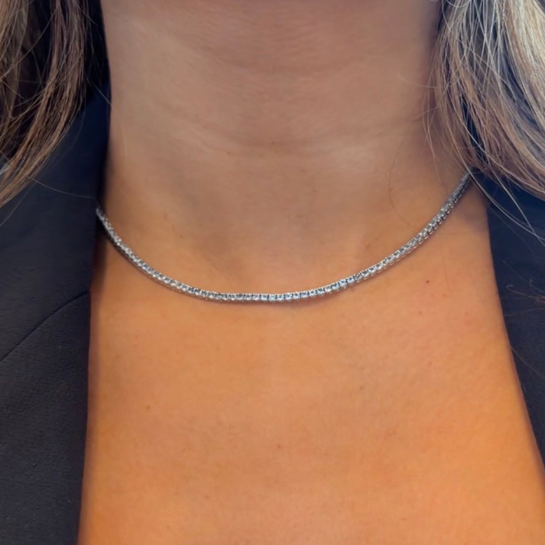 Aquamarine tennis necklace
