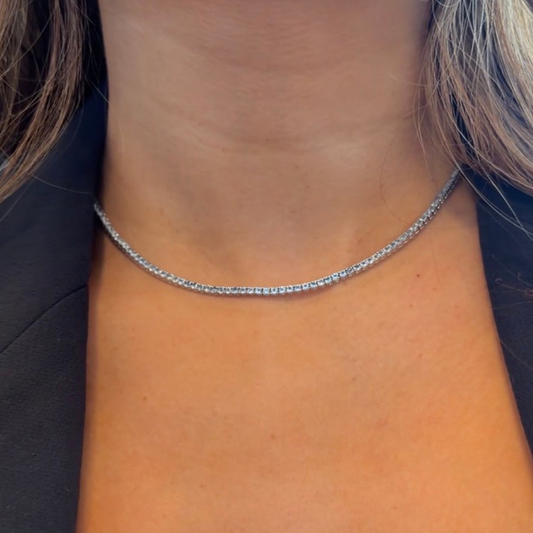 Aquamarine tennis necklace