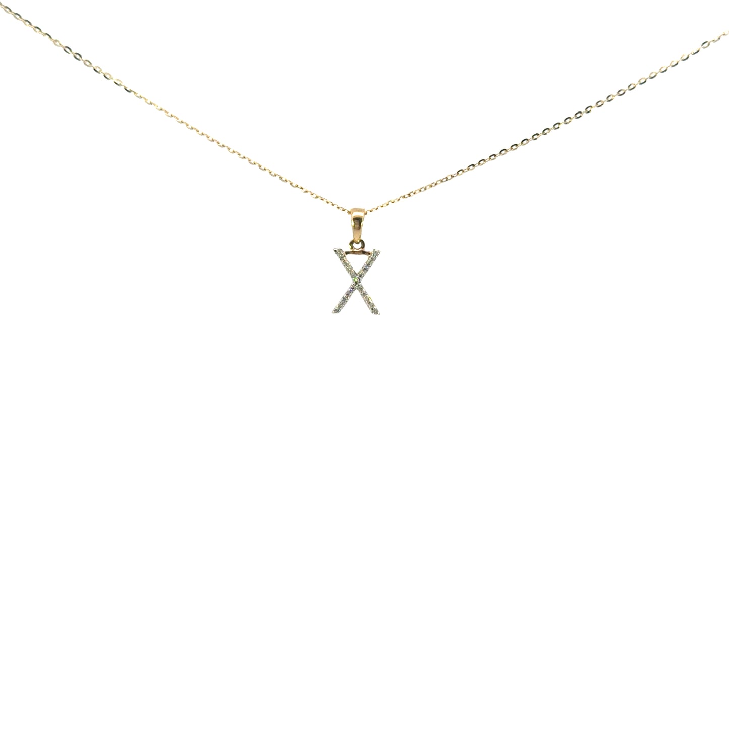Inicial X oro amarillo