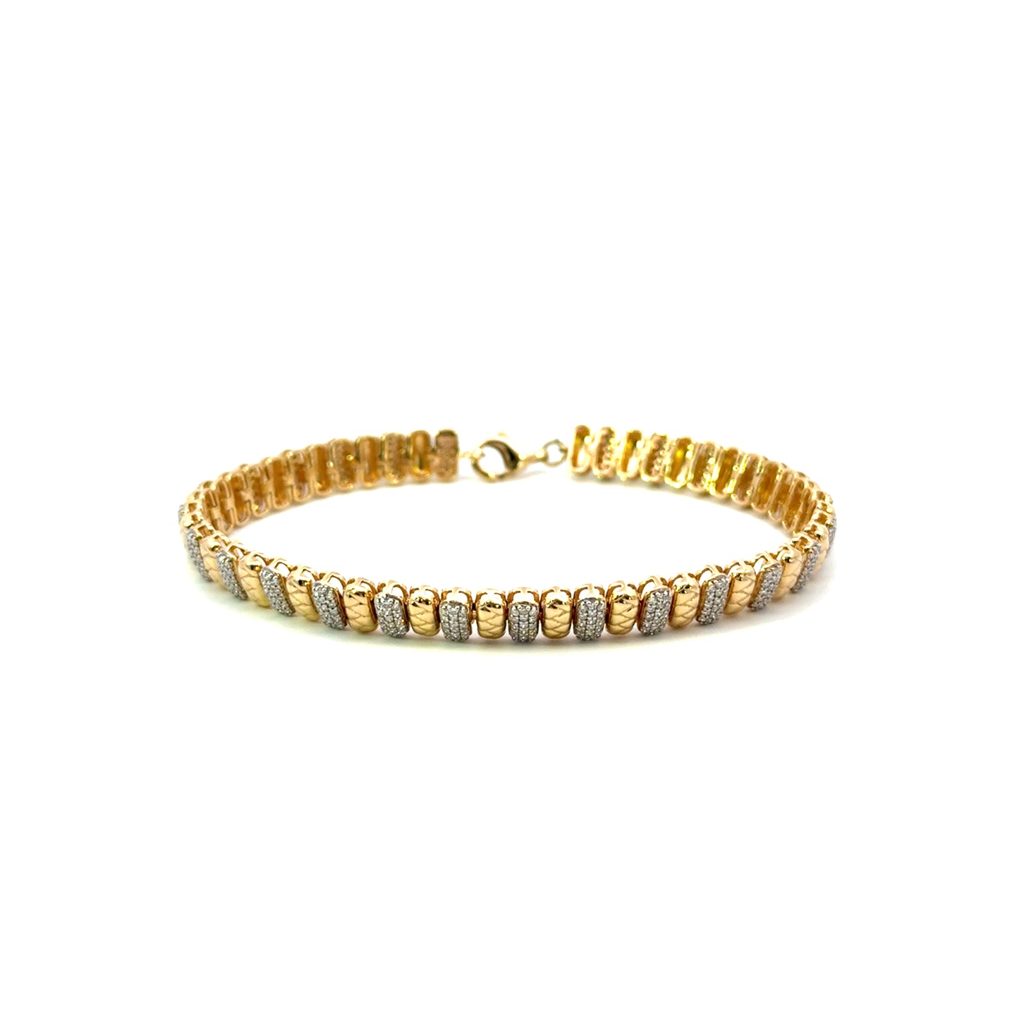 Pulsera barritas lisas y diamantes