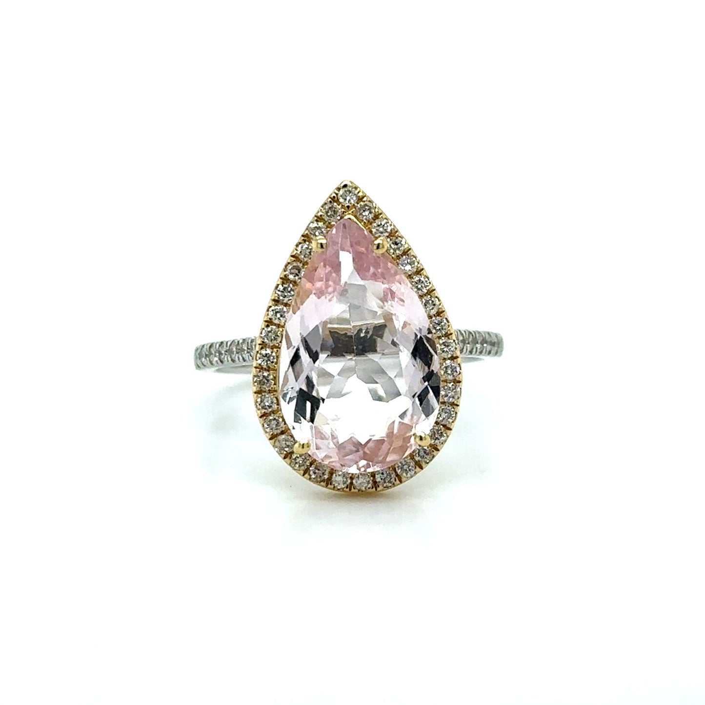 Anillo de kunzita dos tonos