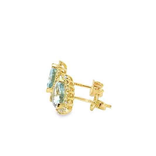 Aretes aguamarinas triangulares