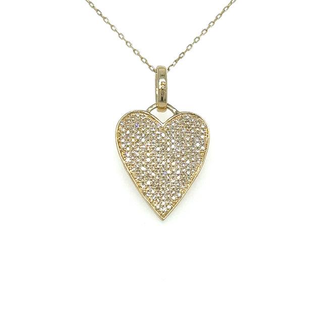 Dije de corazón diamantes pave