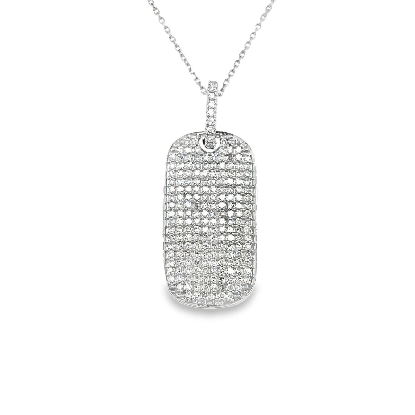 Placa oro blanco pave diamantes