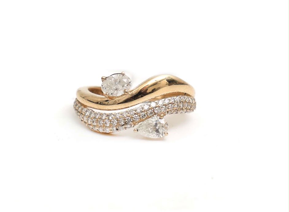 Double Diamond Pinky Ring