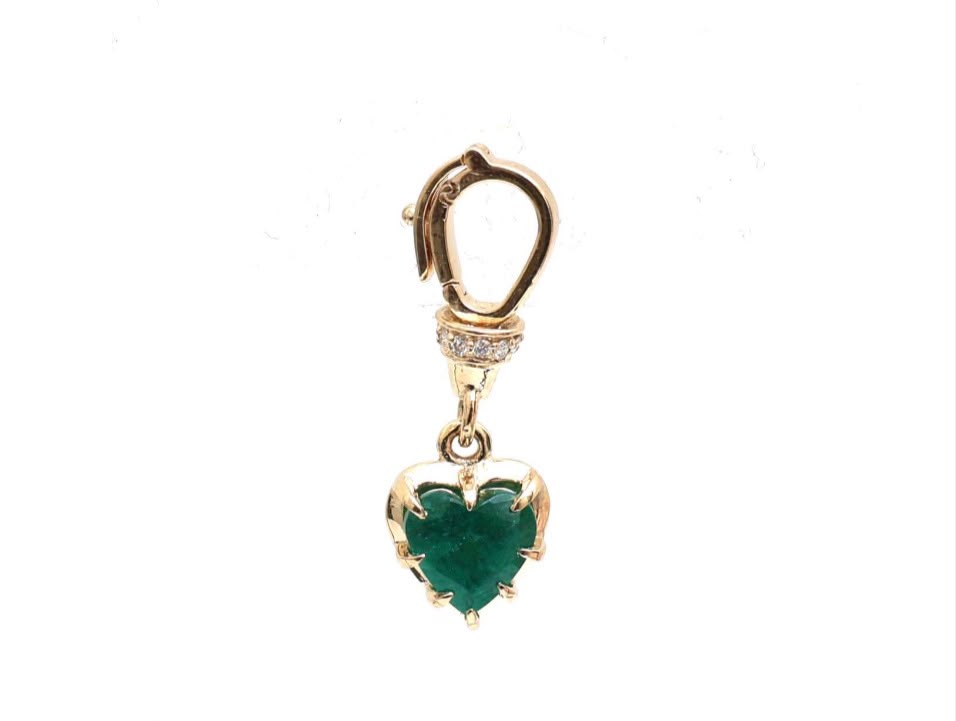 Charm de clip Esmeralda de corazón