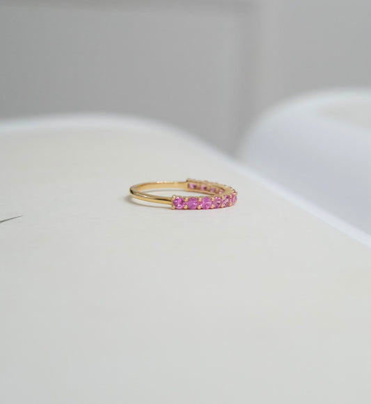 Anillo churumbela zafiros rosas