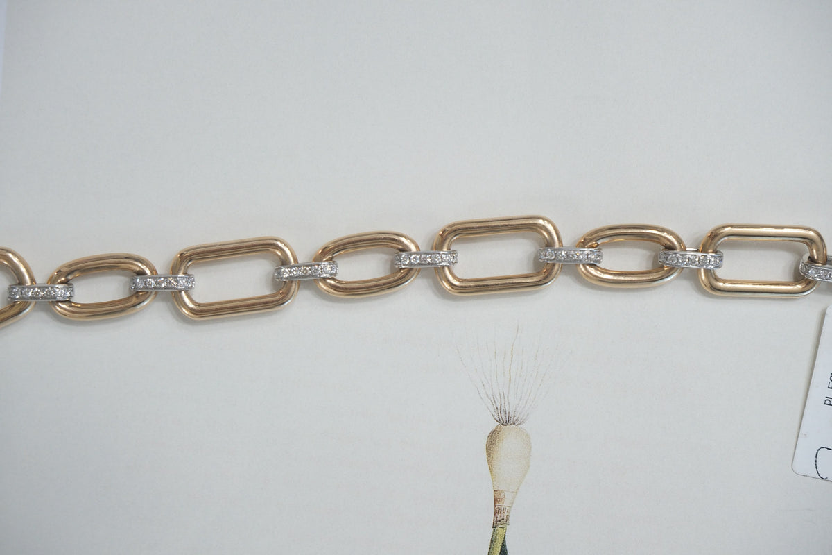 Pulsera eslabones con diamantes naturales