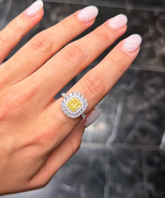 Big yellow diamond ring
