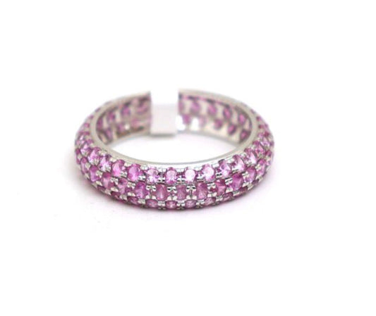 Bubble ring hot pink sapphire