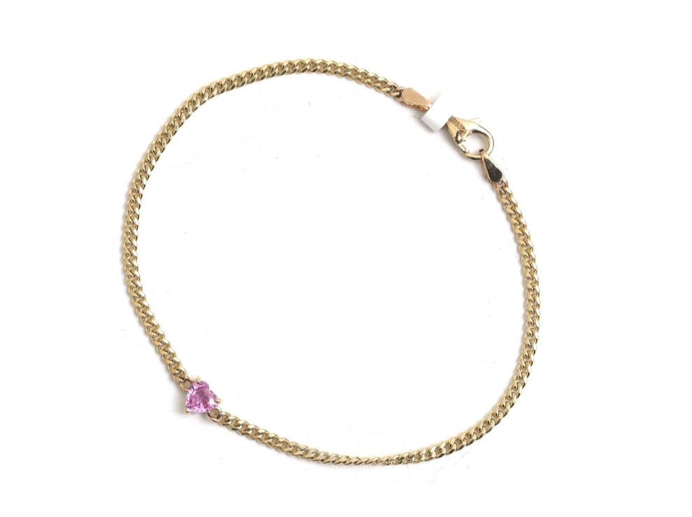 Pulsera pink heart sapphire