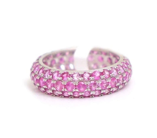 Hot pink sapphire bubble ring