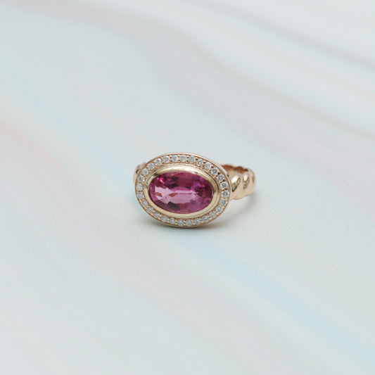 Anillo turmalina oval