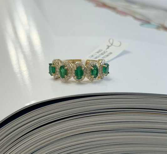 Media churumbela de Esmeraldas con diamantes naturales.