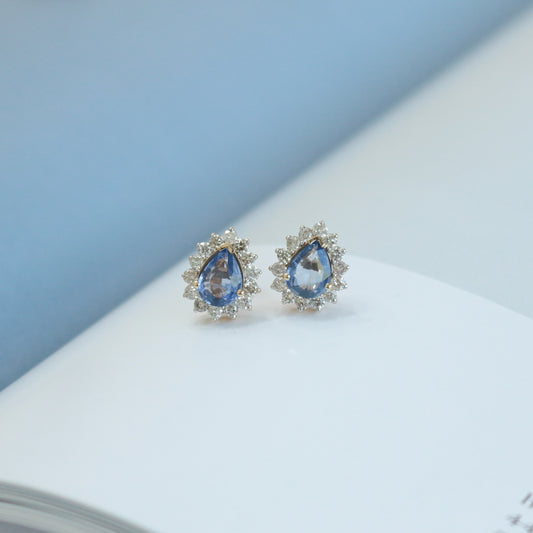 Aretes de zafiros en gotas
