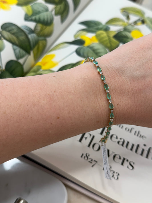 Emerald drops bracelet