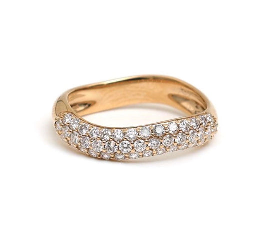 Wavy diamond  half bubble ring