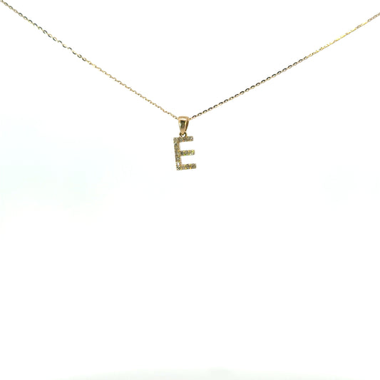 Inicial E oro amarillo