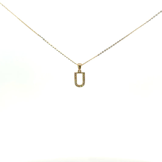 Inicial U oro amarillo