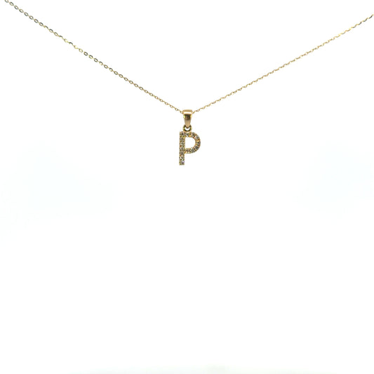 Inicial P oro amarillo