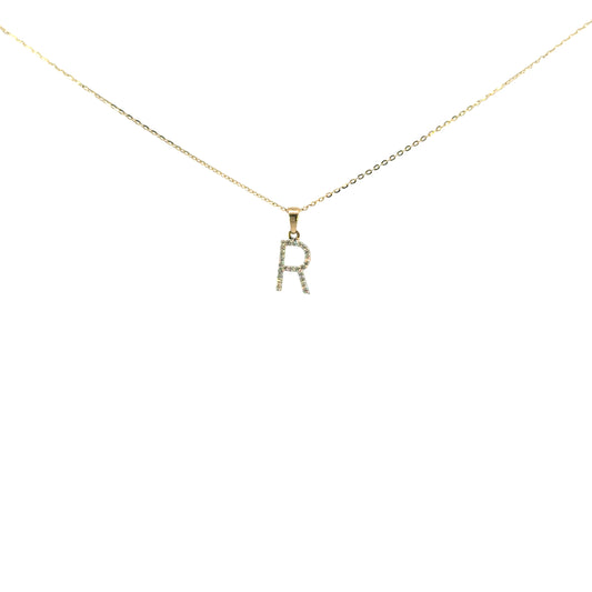 Inicial R oro amarillo