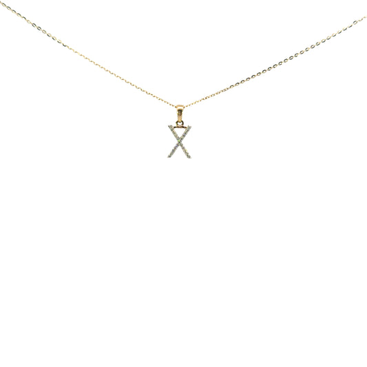 Inicial X oro amarillo