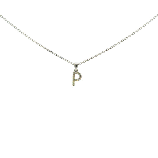 Inicial P oro blanco