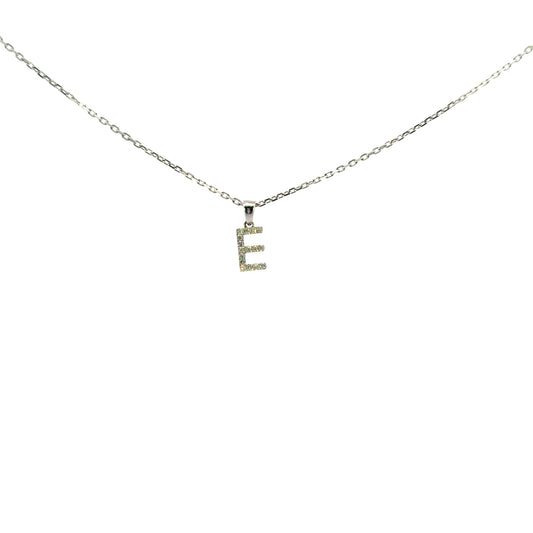 Inicial E oro blanco