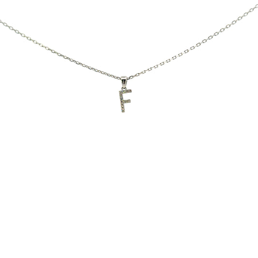Inicial F oro blanco