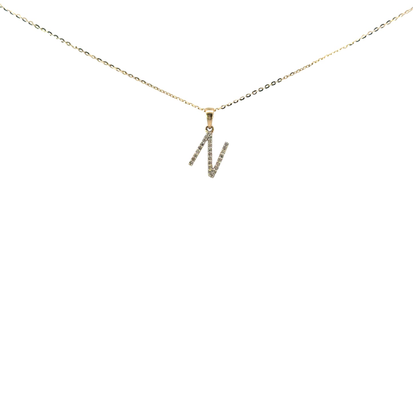 Inicial N oro amarillo