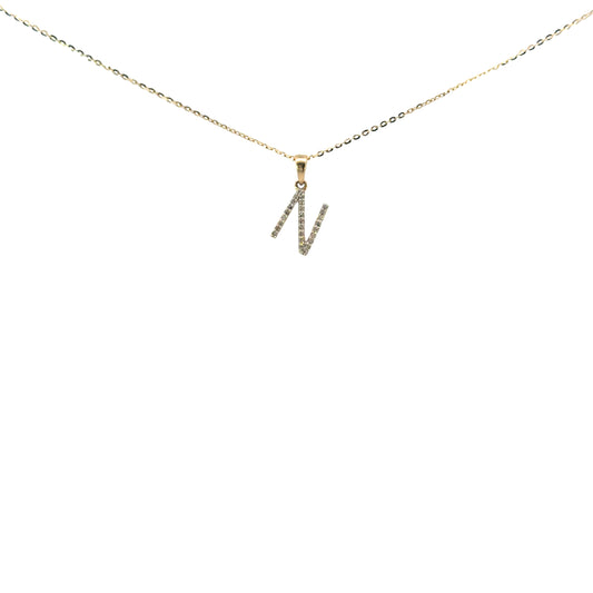 Inicial N oro amarillo