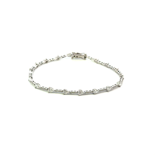 Pulsera ancora solo diamantes gota