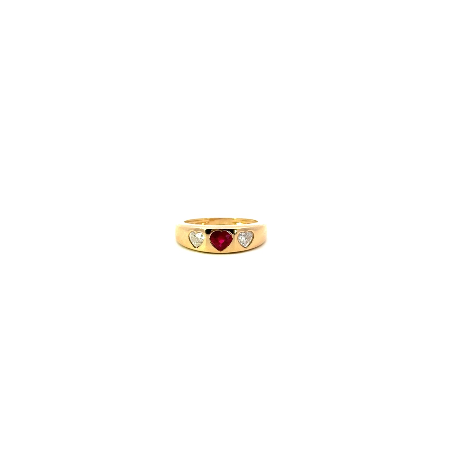 Anillo chunky rubí y brillantes