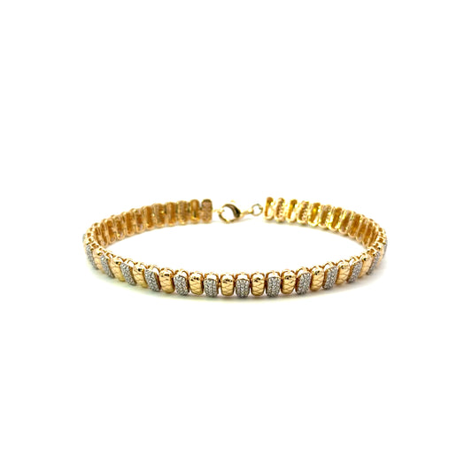 Pulsera barritas lisas y diamantes