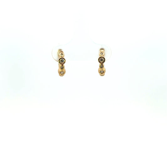 Aretes huggies mini diamantes biselados