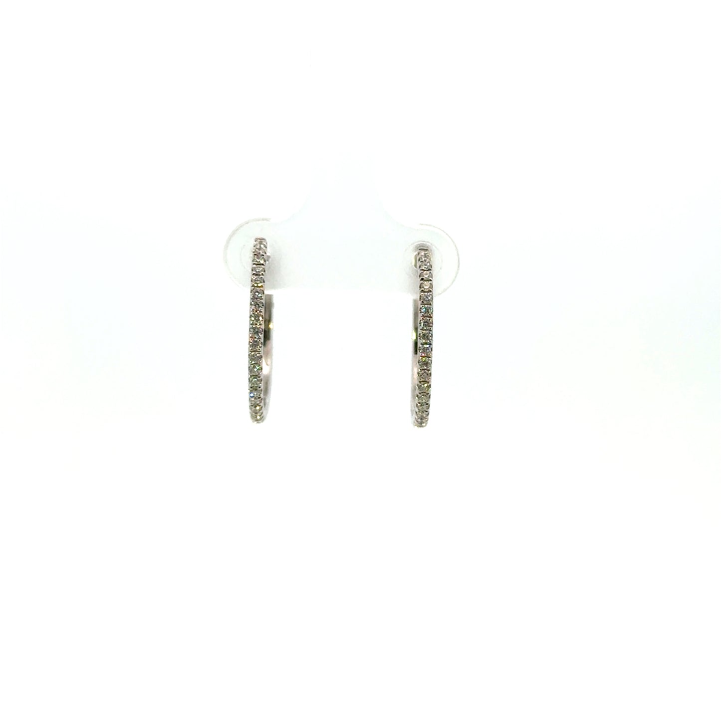 Aretes arracada delgada grandes con diamantes