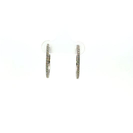 Aretes arracada delgada grandes con diamantes