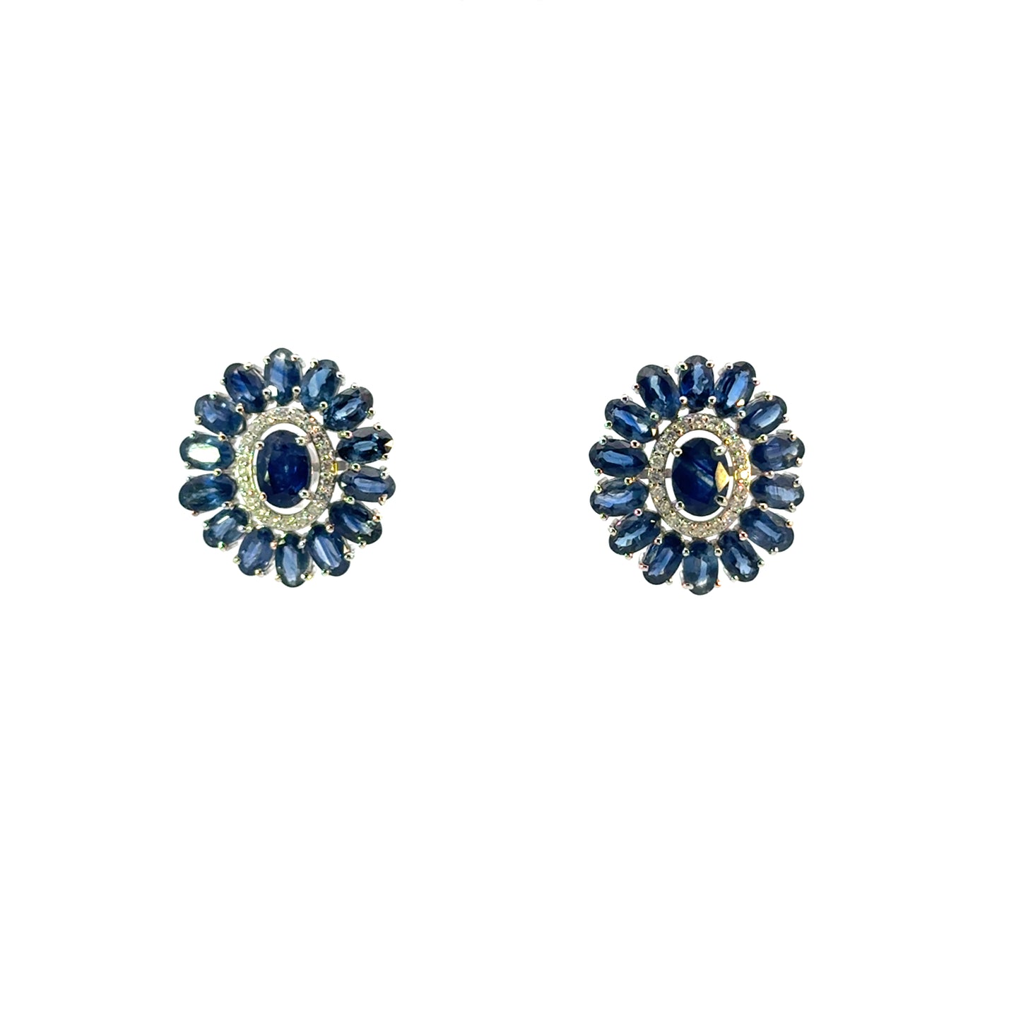 Aretes capri zafiro y diamantes