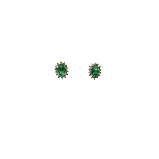 Arete esmeralda oval