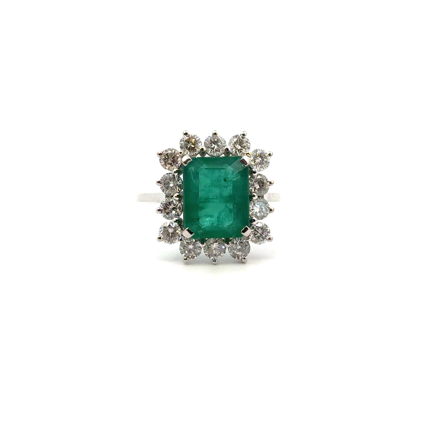 Anillo esmeralda y diamantes