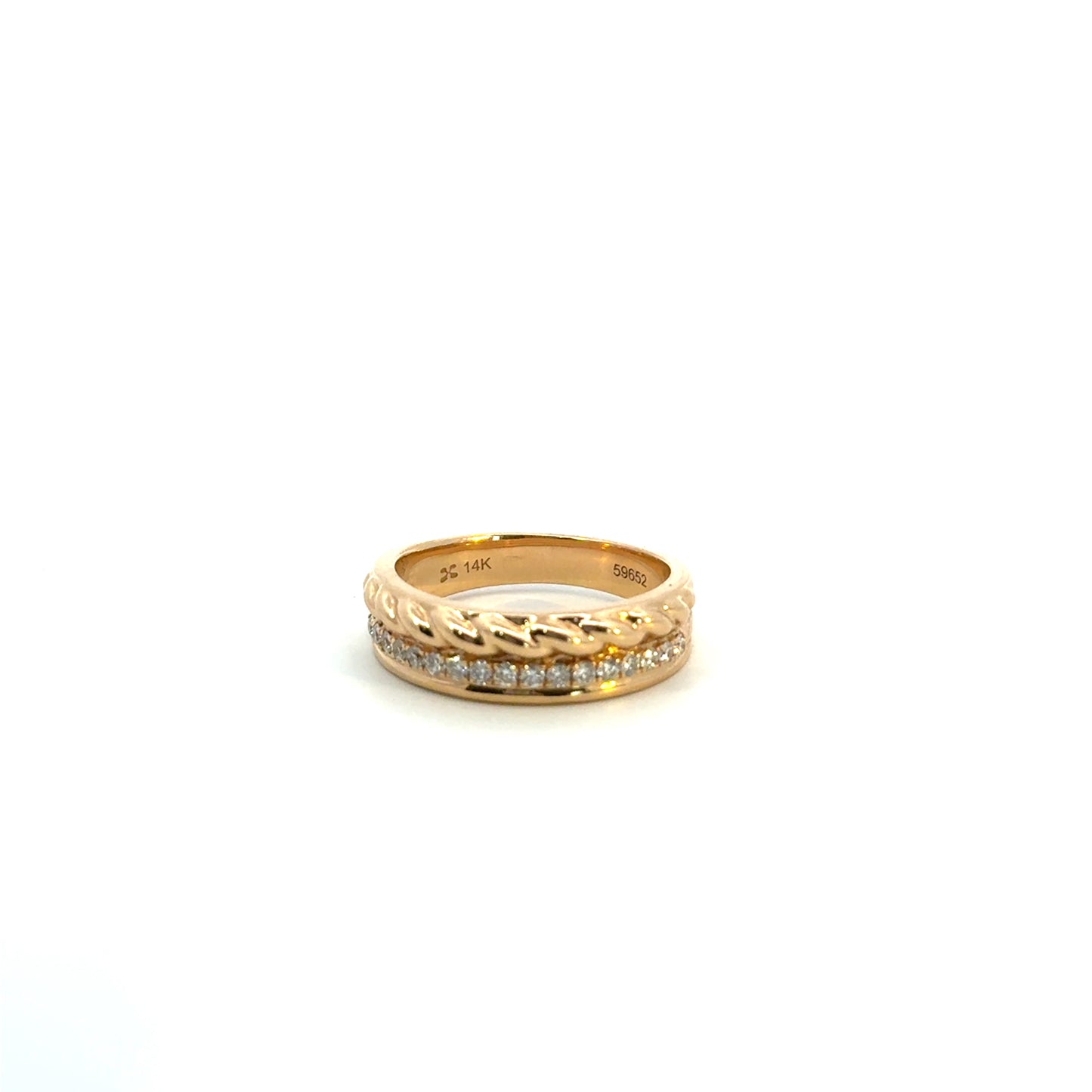 Anillo media cuerda y diamantes