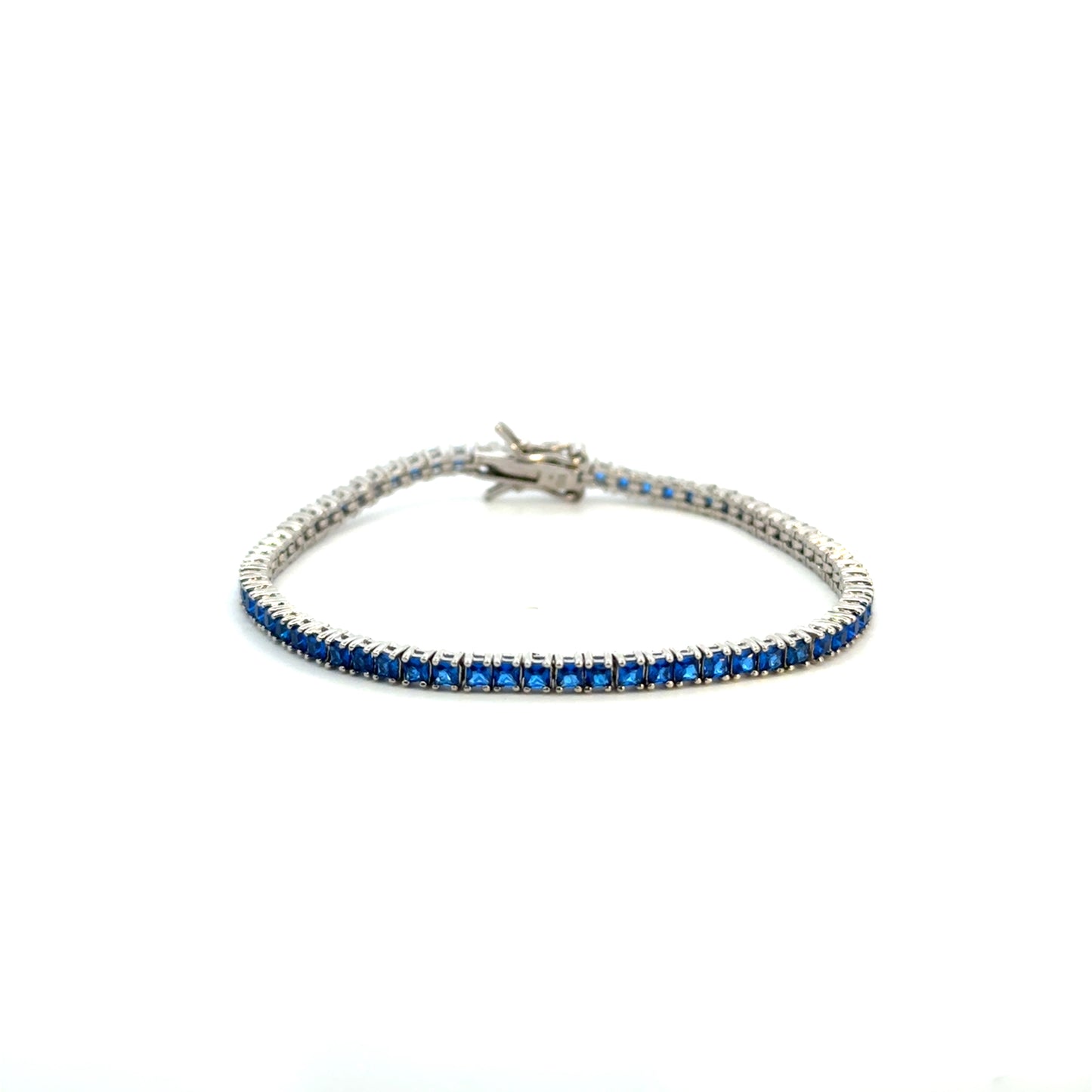 Pulsera plata tennis circonias azules