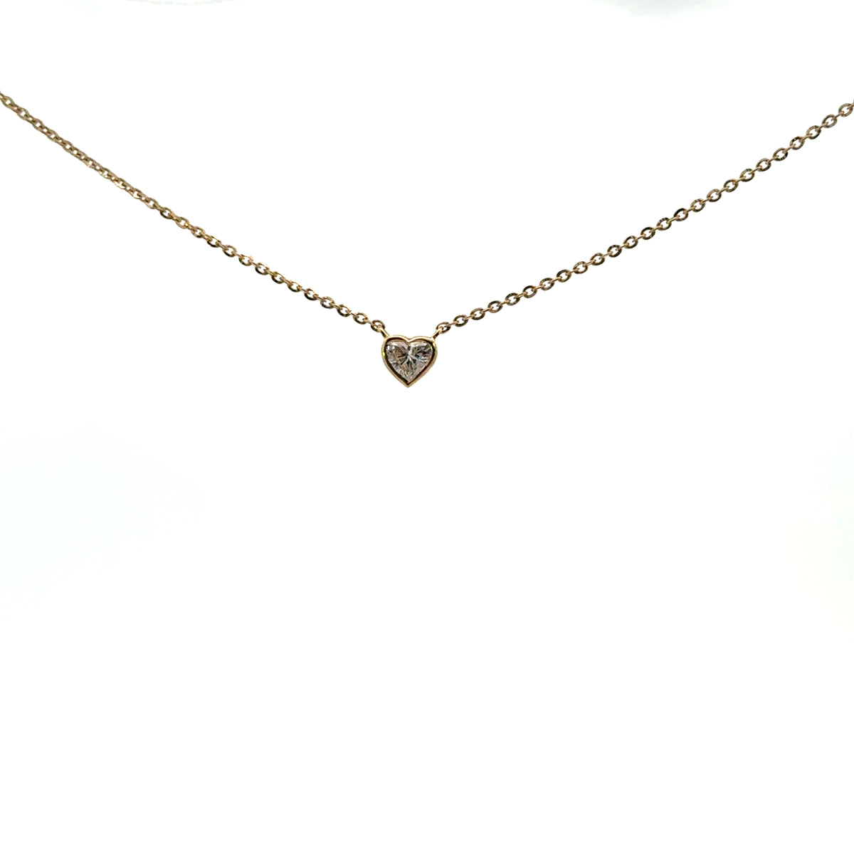 Floating diamond lab corazón oro amarillo