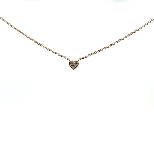 Floating diamond lab corazón oro amarillo