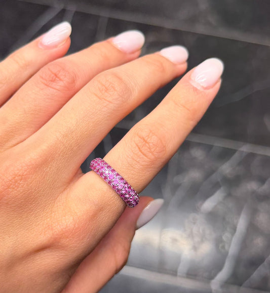 Bubble ring hot pink sapphire